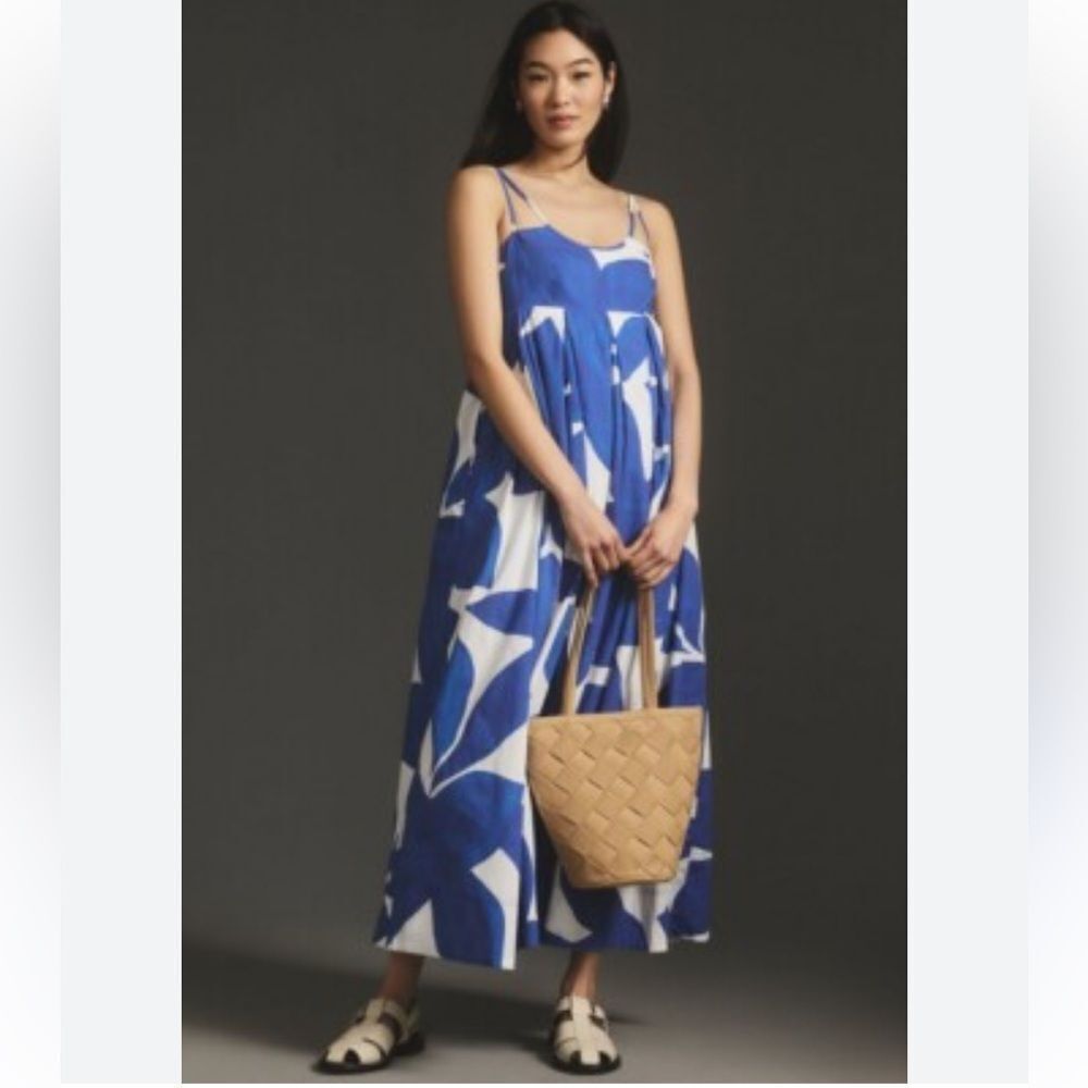Anthropologie Printed Babydoll Smock Maxi Dress - Picture 5 of 8